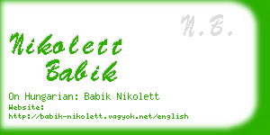 nikolett babik business card